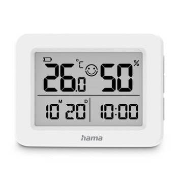 Електронна метеостанция HAMA Lefkada 222231, цифров дисплей, влагомер, термометър, часовник, бяла | JAR Computers HAMA Lefkada 222231