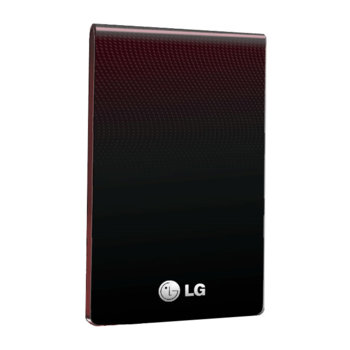 Твърд диск 250GB LG XD1, 2.5" (6.35 cm), външен, USB 2.0, (+захранване през USB), бордо, +кожен калъф | JAR Computers 250GB LG XD1