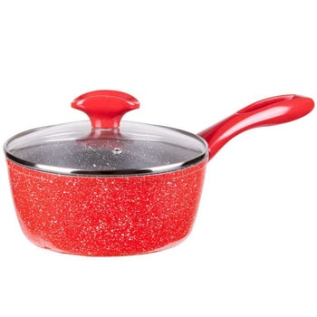 Касерола Voltz V54421A18, вместимост 1.6 литра, 18 см диаметър, мраморно покритие, капак, червена | JAR Computers Voltz V54421A18