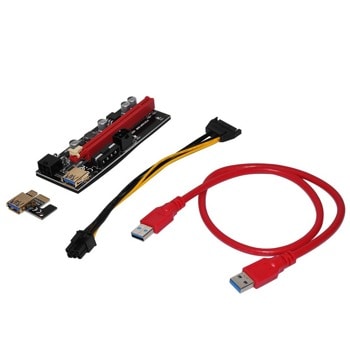 Екстендър Makki MAKKI-SR139-270, от PCIe x1(м) към PCIe x16(ж) през USB image