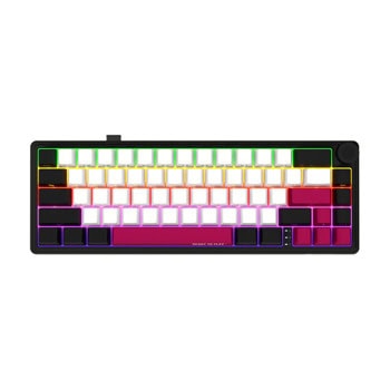 Клавиатура Lorgar KBP70MW, безжична, механична, Toxic Purple Linear суичове, гейминг, RGB подсветка, черна, USB | JAR Computers Lorgar KBP70MW Black LRG-KBP70MW-BK-US