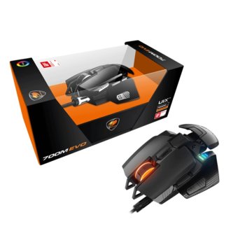 Мишка Cougar 700M EVO, оптична (16000dpi), USB, черна, 8 програмируеми бутона, RGB | JAR Computers Cougar 700M EVO