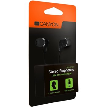 Слушалки Canyon CNE-CEPM01B, микрофон, черни | JAR Computers Canyon CNE-CEPM01B
