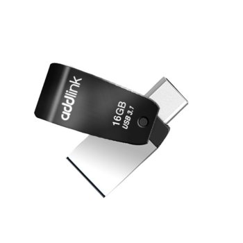 Памет 16GB USB Flash Drive Addlink T65 2-in-1, USB-C/USB-A 3.0, черна | JAR Computers Addlink T65 2-in-1 16GB ad16GBT65G3