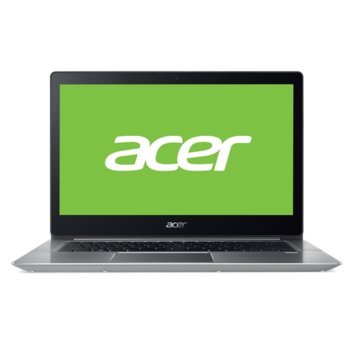 Лаптоп Acer Swift 3 SF314-52-34L8 (NX.GQGEX.019)(сребрист) с подарък калъф за лаптоп 14"(35.56) cm, двуядрен Kaby Lake Intel Core i3-8130U 2.2/3.4 GHz, 14" (35.56 cm) Full HD IPS Anti-Glare Display, 8GB DDR4, 256GB SSD, USB Type-C, Windows 10 | JAR Computers Acer Swift 3 SF314-52-34L8 + 14in Protective Sleev