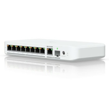 Суич Ubiquiti Flex Mini 2.5G, 1000Mbps, 10 порта, 8x 100/1000/2500Mbps RJ45, 1x 100/1000/10000Mbps RJ45 PoE+, 1x SFP+ | JAR Computers Ubiquiti USW-FLEX-2.5G-8