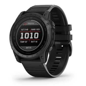 Смарт часовник Garmin tactix 7 Standart Edition, 1.4" (3.56cm) трансфлективен MIP дисплей, до 28 дни време на работа, 10ATM, GPS, спортни режими, пулсоксиметър, следене на съня, Bluetooth, ANT+, Wi-Fi, черен | JAR Computers Garmin tactix 7 Standart Edition 010-02704-01