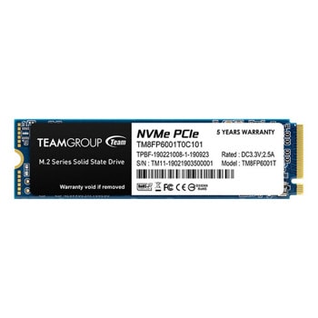 Памет SSD 1TB TeamGroup MP33, NVMe, M.2 (2280), скорост на четене до 1800MB/s, скорост на запис до 1500MB/s | JAR Computers TeamGroup MP33 M.2 PCIe SSD TM8FP6001T0C101