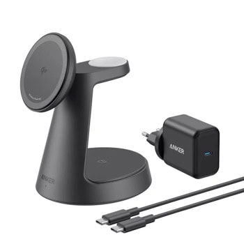 Anker MagGo 3-in-1 MagSafe Qi2 15W Black | JAR Computers Anker MagGo 3-in-1 MagSafe Qi2 15W Black