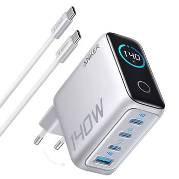 Anker Zolo GaN Wall Charger Smart Display 140W Sil