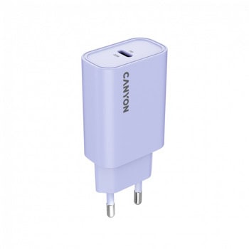 Зарядно устройство Canyon OnCharge 30CL, от контакт към USB C(ж), лилаво, 30W | JAR Computers Зарядно устройство Canyon OnCharge 30CL лилаво