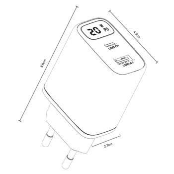 yesido yc68 digital display dual fast 20w черен
