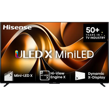 Телевизор Hisense 85UXNQ, 85" (215.9cm) 4K/UHD Mini LED Smart TV, HDR10+, 144Hz, Dolby Vision IQ, Dolby Atmos, DTS Virtual:X, DVB-T2/T/C/S2/S, Wi-Fi, Bluetooth, LAN, 3x HDMI, 2x USB | JAR Computers Hisense 85UXNQ