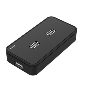 USB Хъб HAMA 200123, 7 порта, от USB Mini-B към 7x USB 2.0 Type-A, черен | JAR Computers HAMA-200123