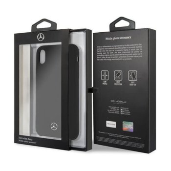 Mercedes-Benz Silicone Hard Case за iPhone XR (чер