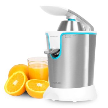 Цитруспреса Cecotec Adjust 160 White, 1л. вместимост, регулируем филтър, допълнителен филтър от неръждаема стомана, система против капене, автоматичен старт, 160W, сребристо-бяла | JAR Computers Cecotec Adjust 160 White TA18756