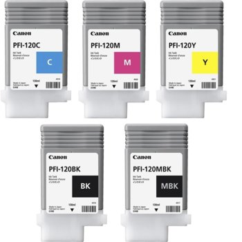 Касета за Canon imagePROGRAF TM-205/TM-205/TM-300/TM-305, Yellow, - 2888C001AA - Canon - Заб.: 130ml | JAR Computers Canon Pigment Ink Tank PFI-120 Yellow