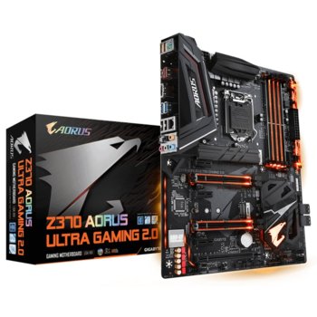 Дънна платка Gigabyte Z370 AORUS ULTRA GAMING 2.0, Z370, LGA1151, DDR4, PCI-E(HDMI)(SLI&CF), 6x SATA 6Gb/s, 2x M.2 socket 3, USB Type-C, USB 3.1 Gen 2 Type-A, 4x USB 3.1 Gen 1, ATX | JAR Computers Gigabyte Z370 AORUS ULTRA GAMING 2.0