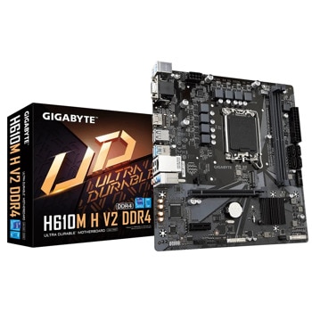 Дънна платка Gigabyte H610M H V2, H610, LGA1700, DDR4, PCIe 4.0 (D-Sub/HDMI), M.2, 4x SATA 6Gb/s, 2x USB 3.2 Gen 1, 4x USB 2.0, Micro ATX | JAR Computers Gigabyte H610M H V2 DDR4