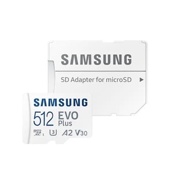 Карта памет 512GB microSDXC с адаптер, Samsung EVO Plus, Class 10, скорост на четене до 130MB/s | JAR Computers Samsung 512GB MB-MC512KA/EU