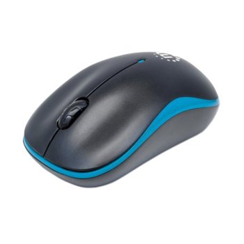 Мишка Manhattan Success, оптична (1000dpi), безжична, USB, черна/синя | JAR Computers Manhattan Success (179416) Black/Blue