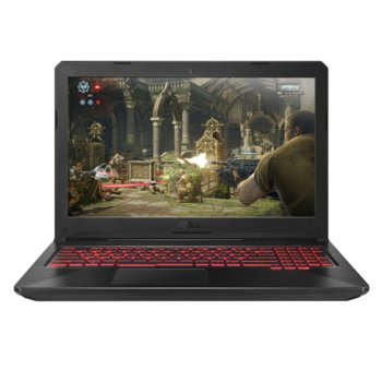 Лаптоп Asus TUF Gaming FX504GE-E4100, шестядрен Coffee Lake Intel Core i7 8750H 2.20/4.1GHz, 15.6" (39.62 cm) Full HD IPS дисплей G-Sync, Wide-View & Nvidia GeForce GTX 1050Ti GDDR5 4GB(HDMI), 8GB DDR4, 1TB SSHD, 1x USB 3.1 Type C, Free DOS, 2.30kg | JAR Computers Asus TUF Gaming FX504GE-E4100