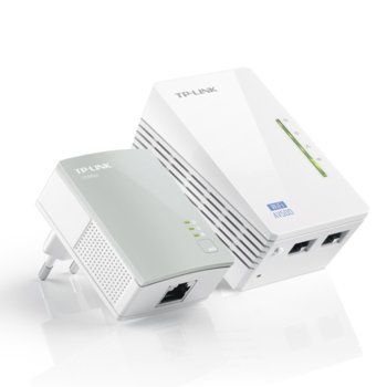 Powerline адаптер TP-Link AV600 TL-WPA4220 Starter Kit, 300 Mbps, максимален обхват до 300m, 2x 10/100Mbps, 2 устройства | JAR Computers TL-WPA4220KIT 300Mbps AV600 WiFi Powerline Kit