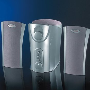 Тонколони Roline 15.08.0979, 2.1, 660W, AUX, сребристи, вход за слушалки | JAR Computers ROLINE 15.08.0979 500W Subwoofer + плоски сателити