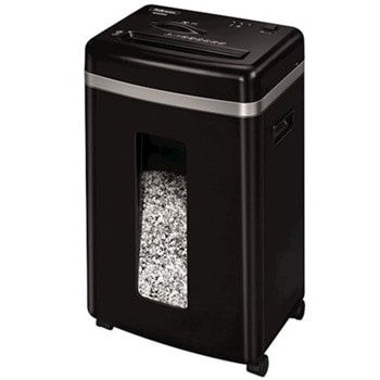 Шредер Fellowes 450M Micro-Cut, до 9 листа А4, раздробява карти/хартия/CD / DVD дискове/ телчета/кламери, технологии SilentShred и SafeSense, кошче за отпадъци с обем 22 литра | JAR Computers Fellowes 450M Micro-Cut 4074101