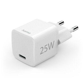 Зарядно устройство Hama 187278, от контакт към USB-C(ж), 12V/2.08A, бяло, QC 3.0, 25W | JAR Computers Зарядно устройство Hama 187278