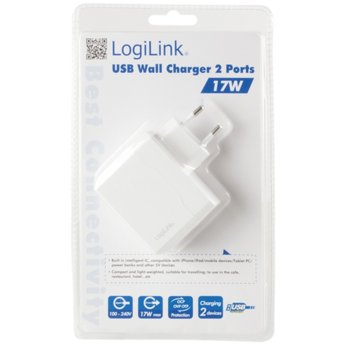 LogiLink Universal Wall Charger 2x USB PA0094