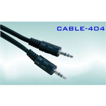 Кабел Royal CABLE-404/1.5, от AUX(м) към AUX(м), 1.5m, черен, никелирани конектори | JAR Computers Royal CABLE-404/1.5 21003971