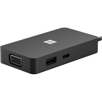 Докинг станция Microsoft Surface USB-C Travel Hub (1E4-00003), от USB C към 1x USB C, 1x USB A, 1x HDMI, 1x VGA, 1x RJ45, черна | JAR Computers Microsoft Surface USB-C Travel Hub 1E4-00003