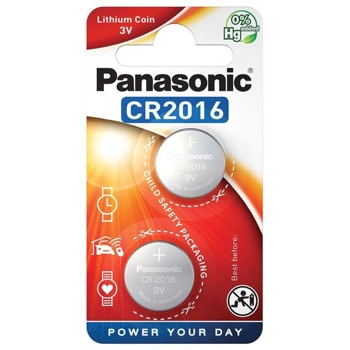 Батерии литиеви Panasonic CR-2016 EP/2B, CR2016, 3V, 2бр. | JAR Computers Батерия литиева Panasonic CR-2016EP/2B