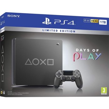 Конзола PlayStation 4 Slim - Days Of Play Limited Edition, 1TB, черна | JAR Computers PlayStation 4 Slim 1TB - Days Of Play LE