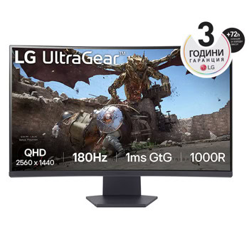 Монитор LG 32GS60QC-B (Разопакован продукт), 31.5" (80.01cm) VA панел, 180Hz, QHD, 1ms, HDR10, 300cd/m2, DisplayPort, HDMI | JAR Computers LG 32GS60QC-B Разопакован продукт