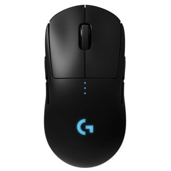 Мишка Logitech G PRO Wireless, гейминг, безжична(2.4GHz), оптична(16 000dpi), 8 програмируеми бутона, USB, черна Проектирана със професионалисти | JAR Computers Logitech G PRO WIRELESS 910-005272
