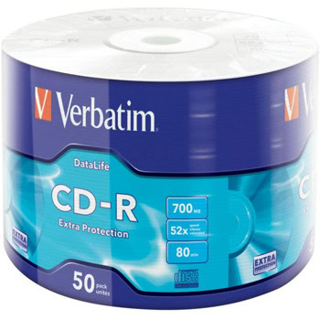 Оптичен носител CD-R 700MB, Verbatim 00190, 52x, 50бр. | JAR Computers Verbatim CD-R Extra Protection 50 бр 00190