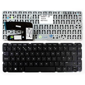 Клавиатура за лаптоп HP, съвместима със серия Pavilion 14-E Black, няма рамка, UK | JAR Computers Клавиатура за лаптоп HP Pavilion 14-E Black