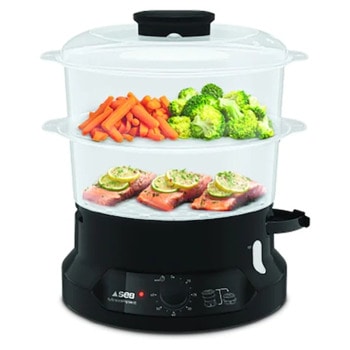 Уред за готвене на пара Tefal VC139810, 6 л капацитет, 800W, таймер, черен | JAR Computers Tefal VC139810