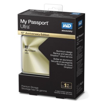 Твърд диск 1TB, Western Digital WDBTYH0010BCG, златист, 2.5" (6.35 cm), външен, USB 3.0, 3г. | JAR Computers Western Digital 1TB