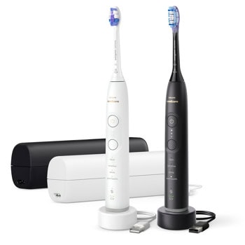 Ел.четки за зъби Philips Sonicare HX7429/02, 4 режима на работа, SmartTimer, Bluetooth, време на работа до 21 дни, 2бр., черна и бяла | JAR Computers Philips Sonicare HX7429/02