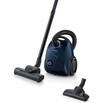 Прахосмукачка Bosch BGBS2BU1T, с торба, 850W, 3.5 л. капацитет на торбата, микрофилтър, тъмносиня | JAR Computers Bosch BGBS2BU1T