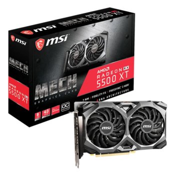 Видео карта AMD Radeon RX 5500 XT, 8GB, MSI Mech OC, PCI-E 4.0, GDDR6, 128bit, DisplayPort, HDMI | JAR Computers MSI RX 5500 XT Mech 8G OC
