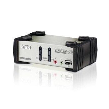 KVM суич Aten CS1732B, 2x USB Type A (ж), 1x HDB-15 (ж), 4x 3.5mm Audio Jack (ж) към 2x SPHD-15 (ж), 4x 3.5mm Audio Jack image