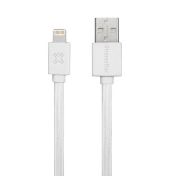 Кабел XtremeMac Lightning, USB A(M) към Lightning, 1m., бял | JAR Computers Кабел XtremeMac Lightning FLAT CABLE - White