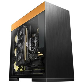 Кутия Geometric Future Model 8 Dharma, EATX/ATX/mATX/Mini-ITX, 1x USB 3.1 Type-C, 2x USB 3.0, с прозорец, черна/златиста, без захранване | JAR Computers Geometric Future Model 8 Dharma Black/Gold