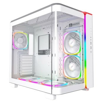 Кутия Montech King 95 Pro, ATX/mATX/Mini-ITX, 2x USB 3.0, 2x ARGB 140mm вентилатора, 4x ARGB 120mm вентилатора, с прозорец, бяла, без захранване | JAR Computers Montech King 95 Pro White GEMT-032