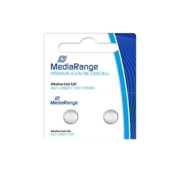 Батерии алкални MediaRange Premium Coin Cells MRBAT110 AG1 (LR621), 1.5V, 13mAh, 1бр. | JAR Computers MediaRange PREMIUM COIN CELLS AG1 1.5V LR621