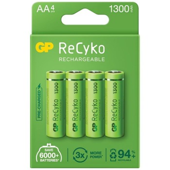 Акумулаторни батерии GP R6 130AAHC-EB4, AA, 1.2V, 1300mAh, NiMH, 4 бр. | JAR Computers Акумулаторни батерии GP R6 130AAHC-EB4 AA 1.2V